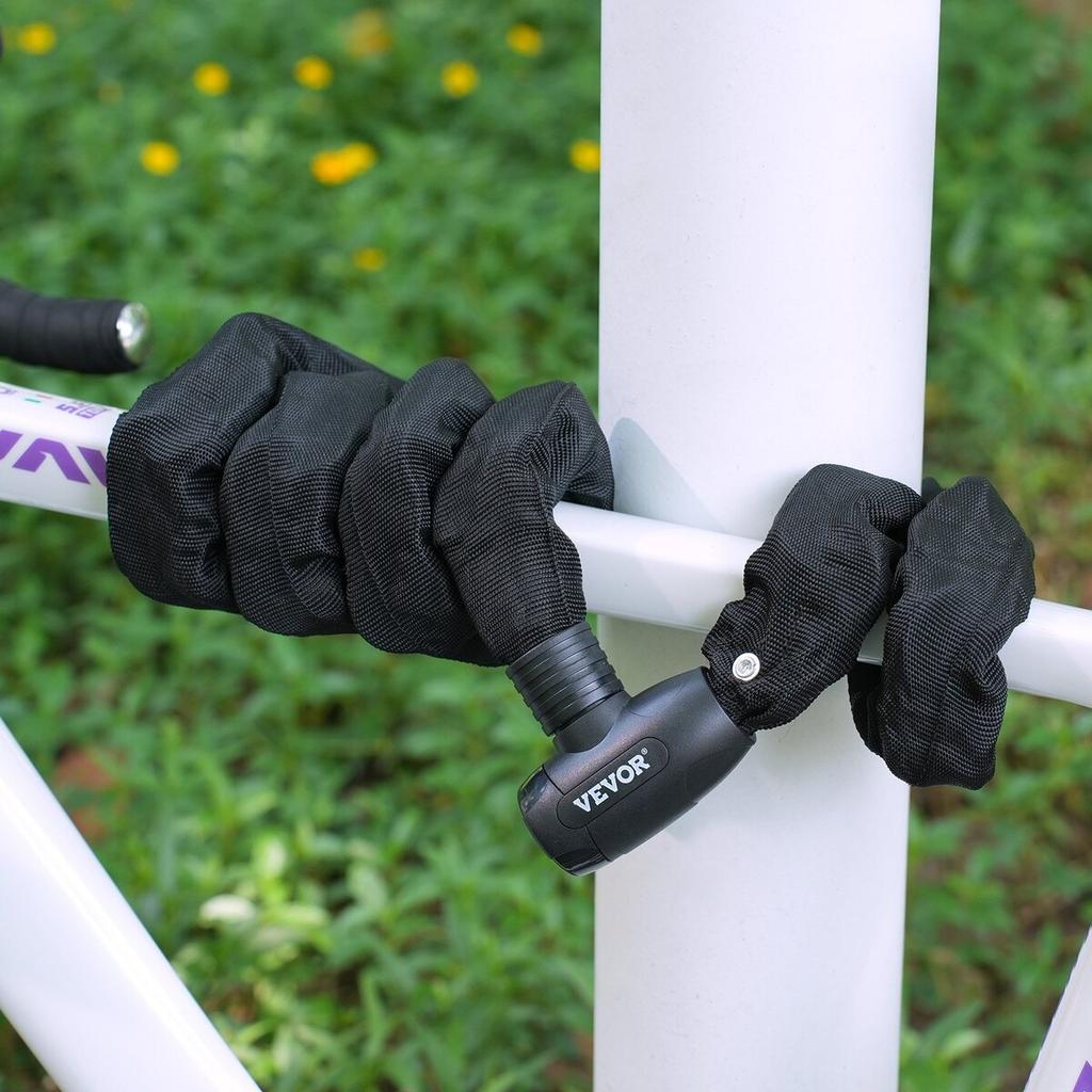 Bike Chain Lock 5.91 Ft Combination Bicycle Chain Lock with 4 Keys 10mm
