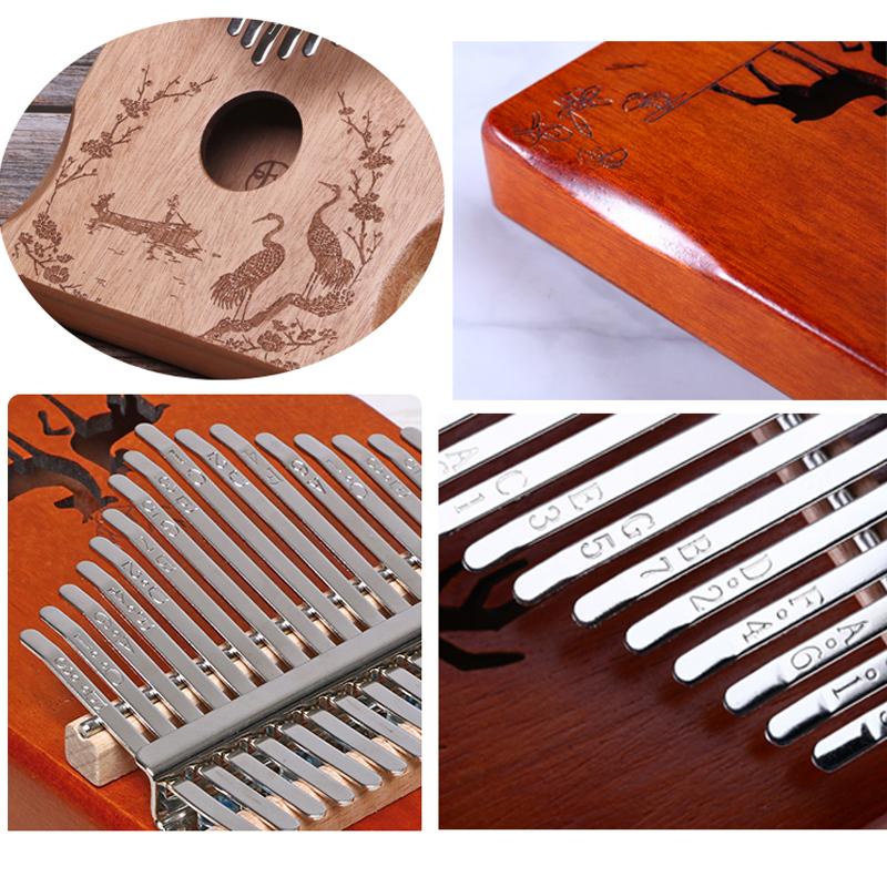 Thumb Piano Finger Electric Box Perform Style 21Tone Manual Tune 17keys Kalimba Can Be Connected To Audio Birthday Festival Gift