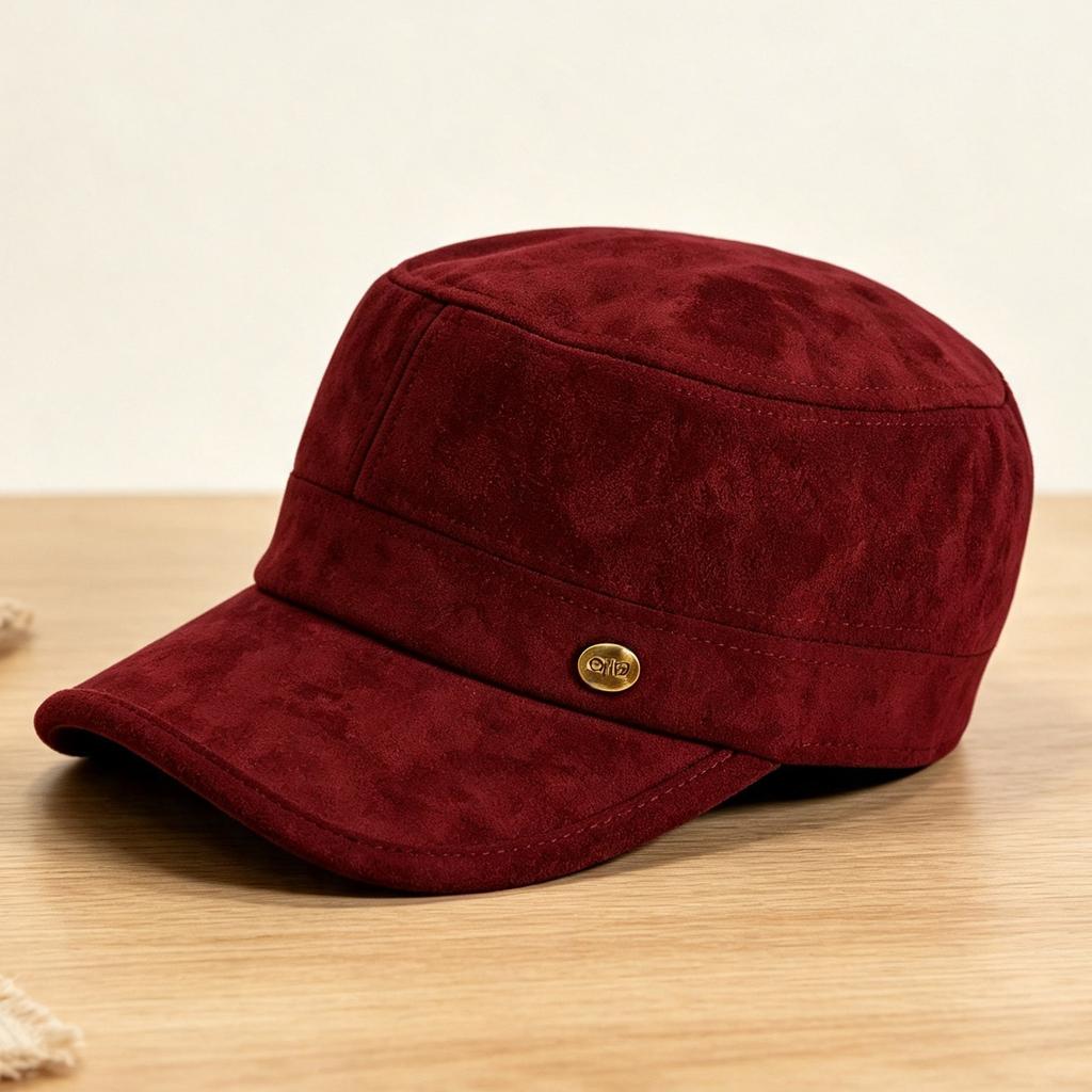 Retro suede equestrian hat autumn and winter temperament versatile hat women's fashion commuting face small cap