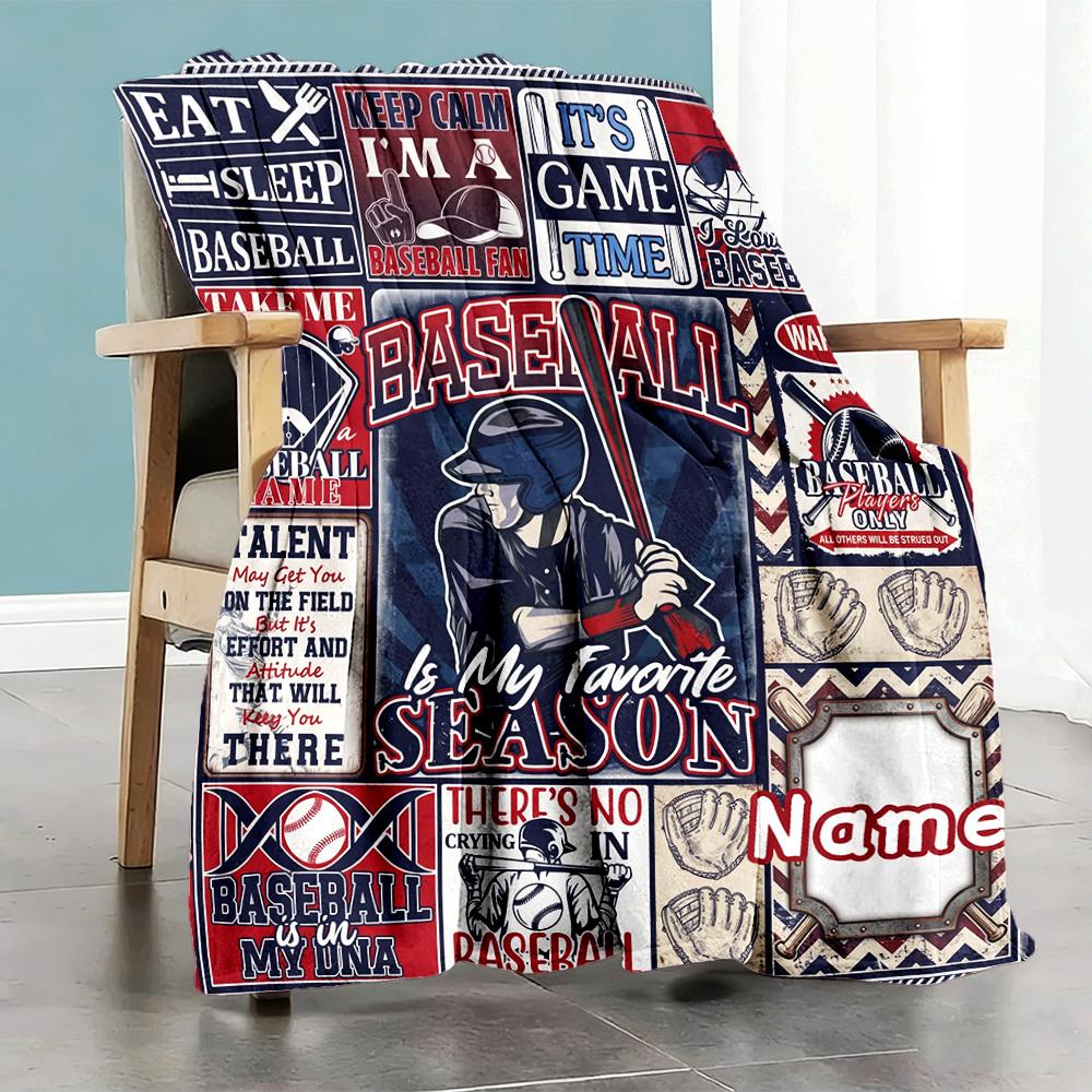Baseball Theme Customize Your Name Home Blanket S Comfortable Soft Lightweight Allseason Multipurpose Blanket For Picnics Sofas Offices Beds Living