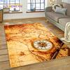 Ancient Nautical Chart World Map Compass Rug Carpet for Living Room Bedroom Decor,Floor Mat Non-slip Decoration for Sofa Doormat