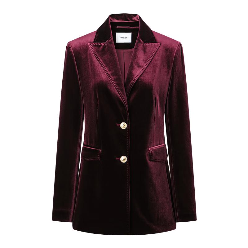 

PORTS Women s Fall 2025 Shimmer Velvet Blazer XS