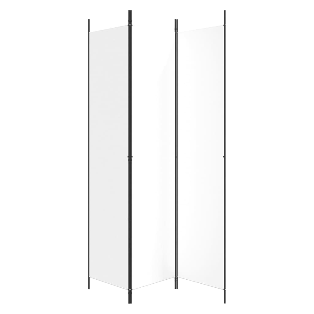 Vidaxl 3-Panel Room Divider, White, 150X220 Cm, Fabric