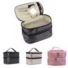 Borsa per Trucco Organizzatore Portatile da Viaggio con Doppia Cerniera per Uso Quotidiano da Donna