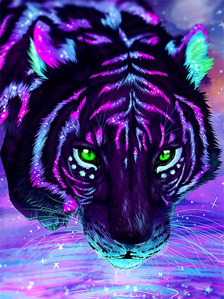 

Коллекция алмазной живописи 2023 года Фэнтези тигра Полная квадратная/круглая вышивка Мозаика Животное Красочные Украшения Главная Full Round 20x30CM