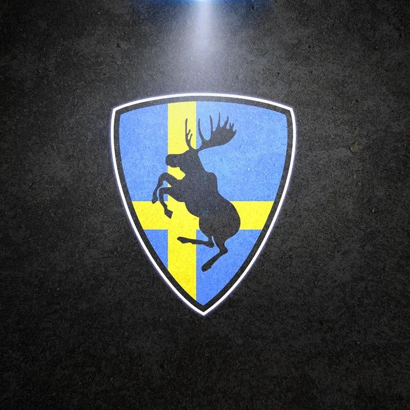 

Prancing Moose Swedish Flag Logo LED Car Door Welcome Lights for Volvo XC40 XC60 S90 S60 S80 XC90 V90 V60 Ghost Shadow Projector 2Pcs