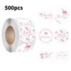 Thank You Decoration Stickers 500pcs/Roll 2.5cm Pink Bow Pattern for Envelope Sealing Craft Projects Small Retail Business Packaging