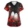 Salopette de mode pour femmes à col en V et manches courtes avec poches, hauts imprimés, vêtements