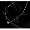 Mini Round Diamond Pendant Necklace For Women, With A Light Luxury And Niche Design, Fresh And Versatile Collarbone Chain Accessory