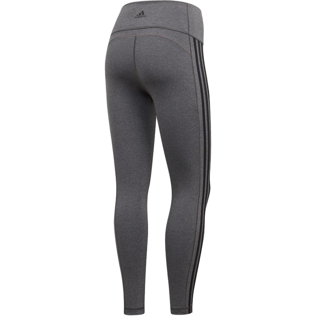 Adidas Believe This 2.0 7/8 Tights Color Block Stripe Design High Waist Slim Fit Cropped Sports Pants Women Bottoms Dark-Heather-Grey GC7178