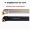 95° CNC Lathe Tool Holder for MCLNR2020K12 | White Hardened 80° Rhombic End Face Machining Tool Holder