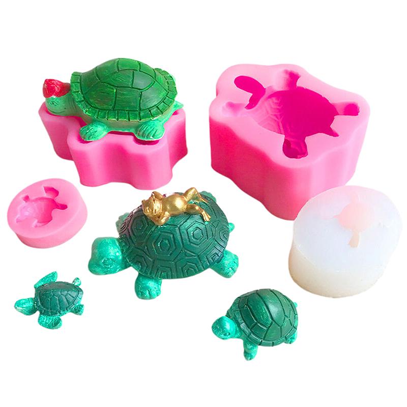 Roztomilá silikonová forma ve tvaru želvy s oceánskou tématikou, opakovaně použitelná želví pryskyřičná epoxidová forma, forma na pečení pěnového čokoládového dortu