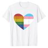 Heart With Rainbow And Transgender Flag For Lgbt Pride Month Tshirt Lgbtq Proud Graphic Tee Tops Wounisex Unisex Clothing