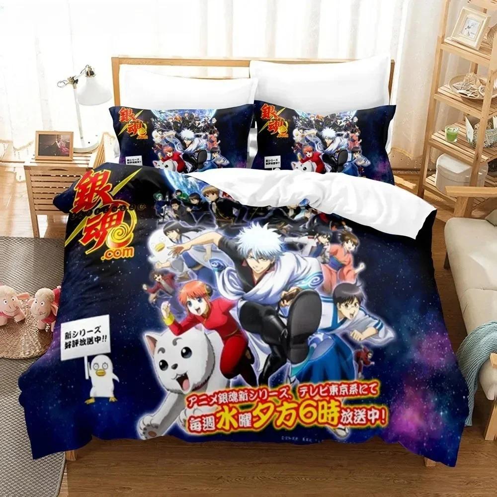 

НОВЫЙ 3D Аниме Gintama Комплект постельного белья Пододеяльник Наволочки Односпальный Двойной Полный Королевский Король Дети Подростки 3D Саката Гинтоки Пододеяльник 70x133cm 2pcs