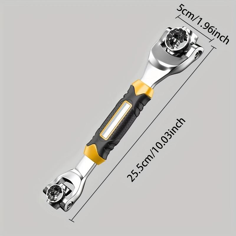 52 In 1 Tooth Shaped Multifunctional Wrench Socket Metric 360 Degree Multifunctional Sleeve Wrench Tool 8-19mm, 12 Tooth Non-magnetic Ratchet