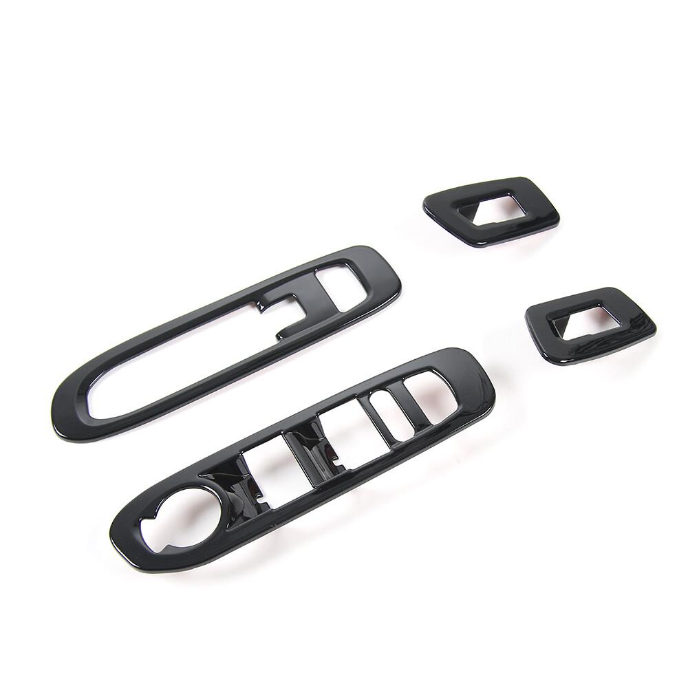 4pcs Door Window Lift Switch Panel Trim Cover for Jeep Compass 2017-19
