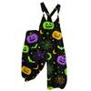 Damen Sommer Overalls Halloween Print Vintage Jumpsuit Nicht verstellbare Träger Lockerer Schnitt Lässiger Einteiler Romper