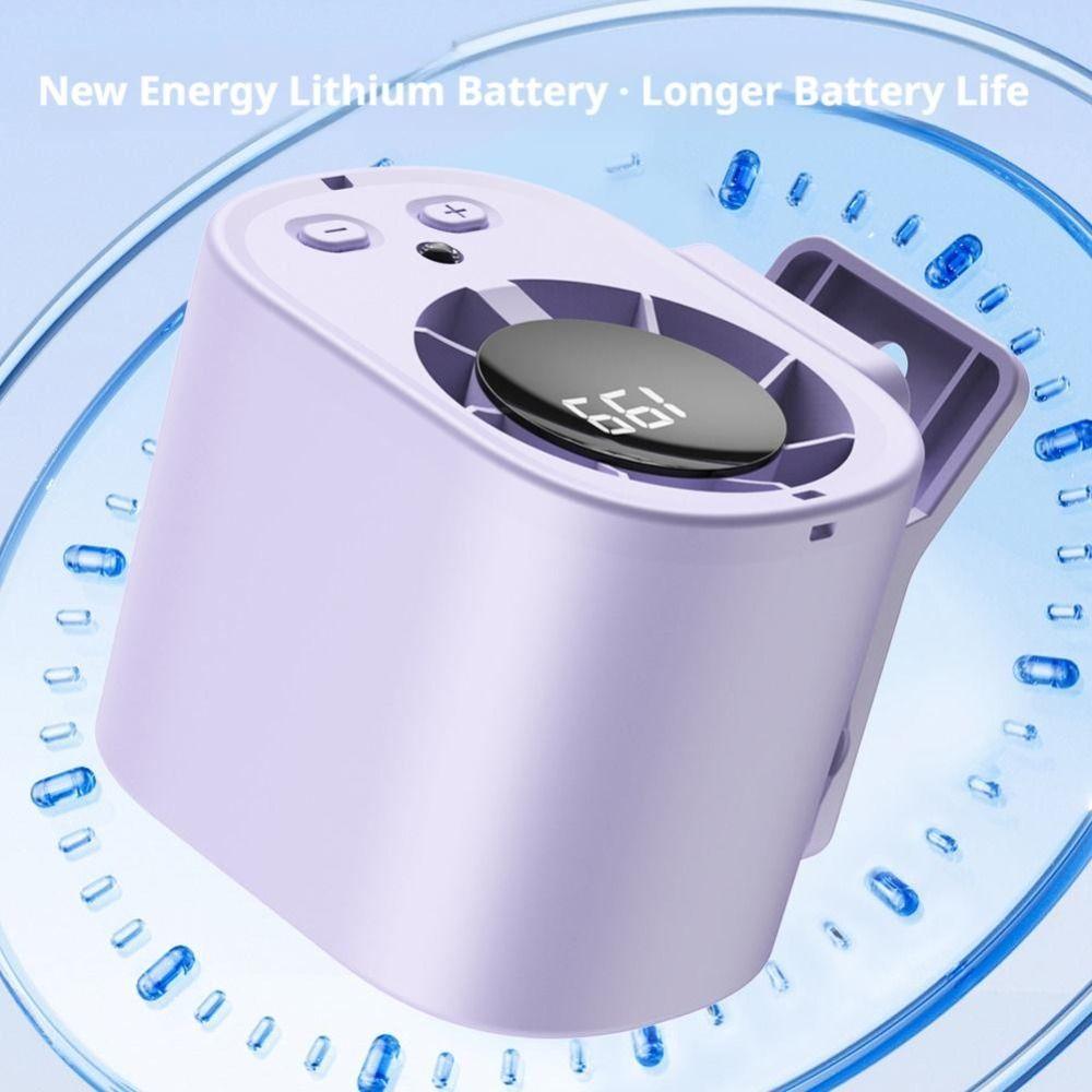 LED Display Mini Silent Fan High-Speed Waist Clip Fan Neck-mounted Handheld Mini Fan Car Use