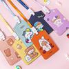 Card Pouch Convenient Cartoon Design Cute Multifunctional Bus Card Protector with Lanyard