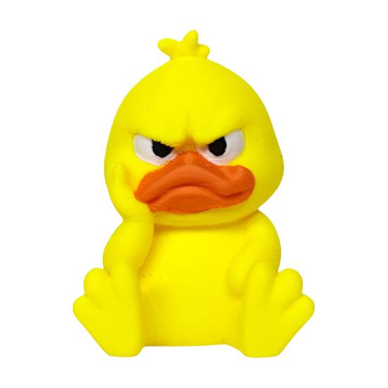 Funny Expression Decor 3D Printed Yellow Duck Figurine, Statue with Vivid Expressions, Modern Home Accent Cute Miniature Desktop Ornaments for Office
