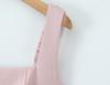 Damen Schnür-Schmal geschnittenes Knitter-Spaghetti-Trägerkleid - Frühling Europäischer/Amerikanischer Stil in Rosa und Cremeweiß.