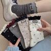 Dotted Womens Socks New Design Cute Casual Fashion Long Socks Breathable Novelty Cotton Soft Comfortable Daily