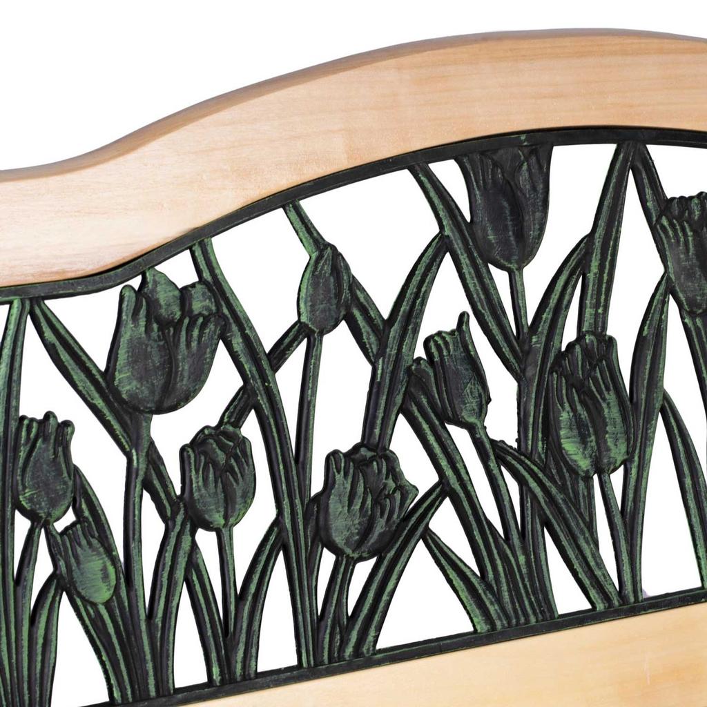 Park Bench With Backrest 123.5 X 74 X 48 Cm Gardi Tulip Sofotel