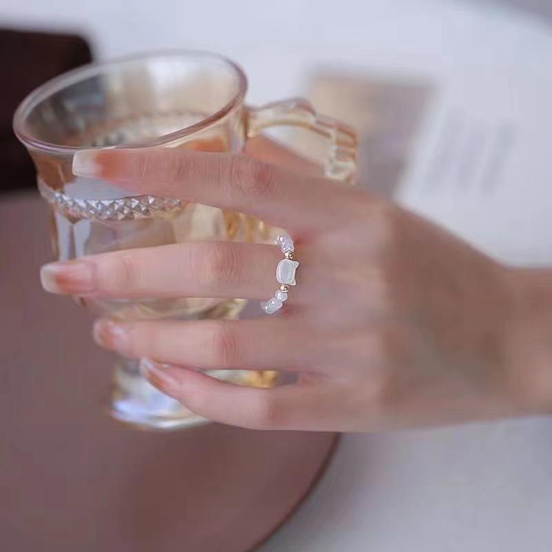 

1 шт. кольца с обсидианом, бусины, минималистское кольцо с непоседой, милое черно-белое кольцо ручной работы с котом, женские вечерние аксессуары, ювелирные изделия белый