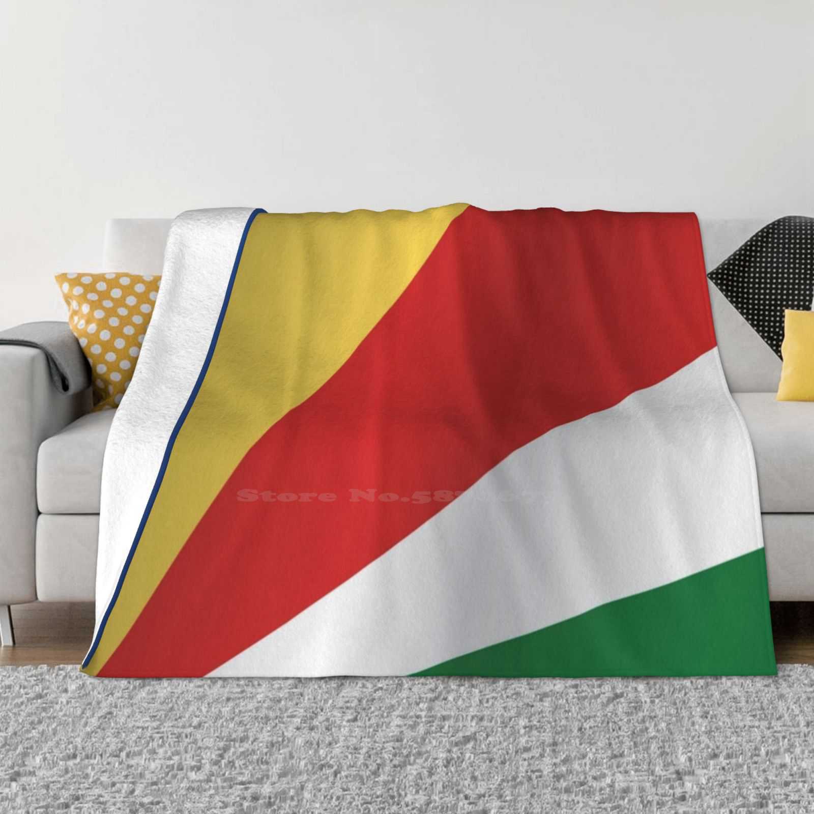 Seychelles Flag Soft Warm Light Thin Blanket Seychelles National Flag National Flag Of Seychelles Seychelles Africa Waving Flag 30x40in