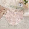 Plus Size Ladies Spring and Summer Lace Cotton File Comfortable Breathable No Mark Middle Waist Triangle Briefs