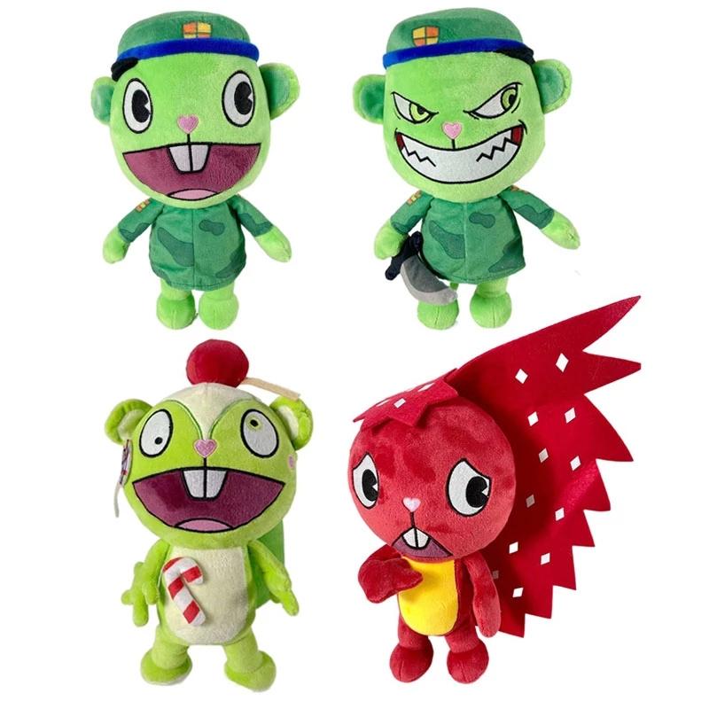 28cm HTF Happy Tree Friends Anime Happy Tree Friends Voják Fliqpy Plyšové hračky Panenky Vojenská Flipy Panenka Plyšová hračka pro děti Dárek