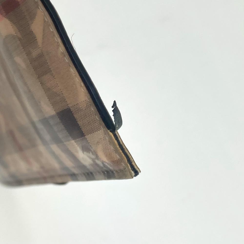 BURBERRY Logo Check TB pouch bag with strap Clutch bag Nylon Beige/Black