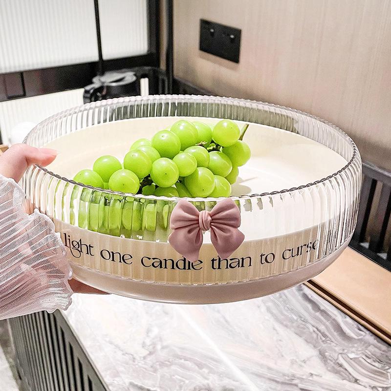 Rotating Multifunctional Fruit and Snack Plate with Storage for Living Room or Kitchen