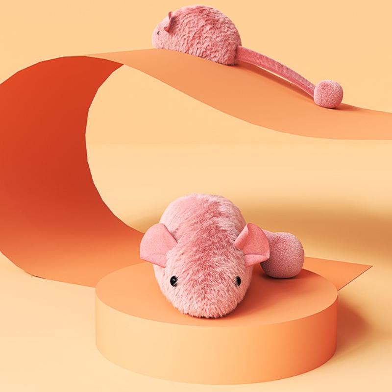 Interactive Mouse Plush Cat Chew Toy Squeaky Luminous Mice Kitten Toy Bite Resistant Teeth Cleaning Cat Toy Supplies