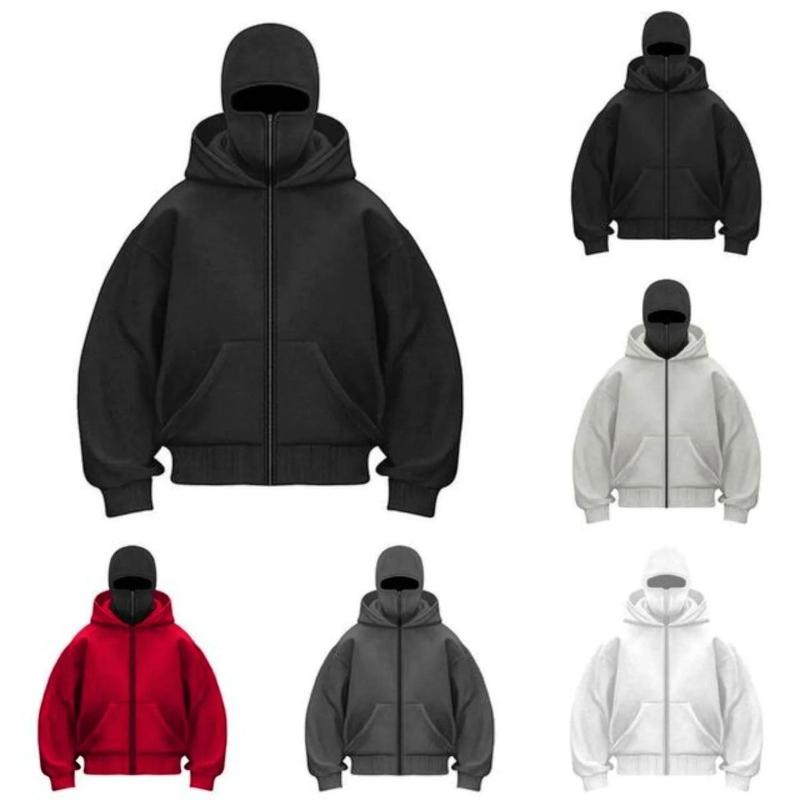 New Men's Jacket Double-layer Hooded Cardigan Zip Up Hoodie Jacket Sports Top