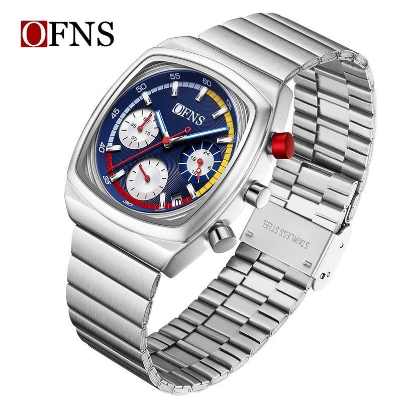 Módní pánské náramkové hodinky Chronograf Datum Vodotěsné Svítící Pánské hodinky Nerezová ocel Luxusní Křemenné Pánské hodinky