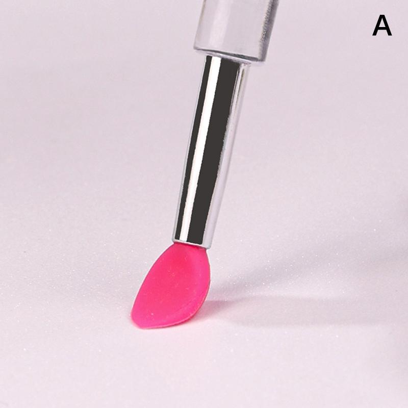 1/5 stk Nail Arts Silikonapplikatorpinner Gjenbrukbare Krom Glitter Påføring Manikyrverktøy Lett-Dupp Pigment Silikon Neglebørste