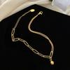 Gold color bead anklet women's  light luxury niche design foot chain anklet jewelry