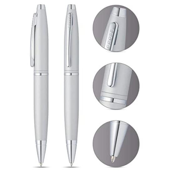 CROSS Calais Ballpoint Pen Medium Satin Chrome AT0112-16 Oil-Based