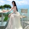 Seaside Vacation Long Dress Summer High Sense Socialite Mopping Mesh Skirt Tube Top Sequined Dress Women