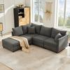 Modern Corner Sofa, Convertible Footstool, L-Shaped Sofa, U-Shaped Sofa, Suitable for Living Room, Apartment Etc. [Old SKU: N653P2501G, N653P9510A]