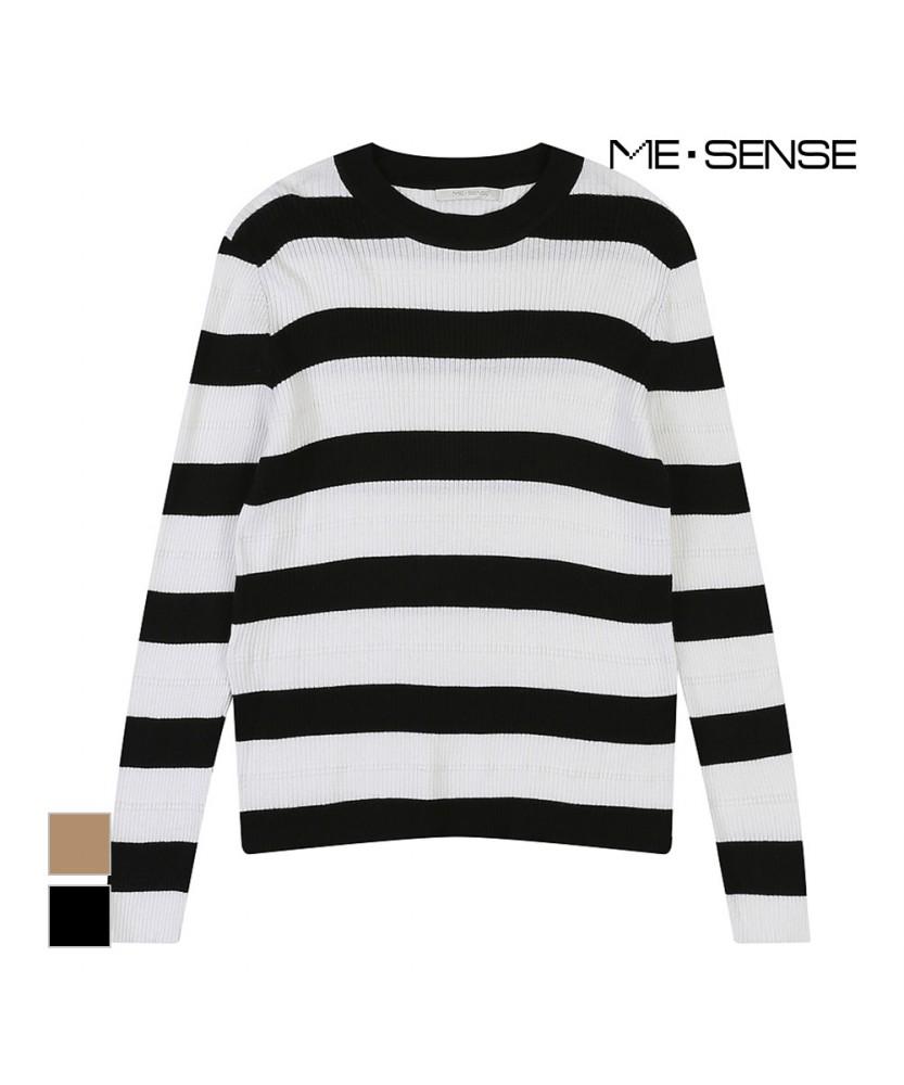 Misens Two-Tone Striped Pattern Slim Knit_Mb32Knmd03Z