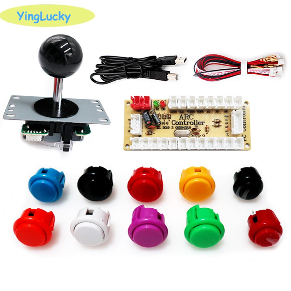 Arcade 2 Player Zero Delay Kit Mando Arcade Usb Encoder To Pc Rasberry Pi SANWA Push Button Joystick Usb Arcade Cabinet