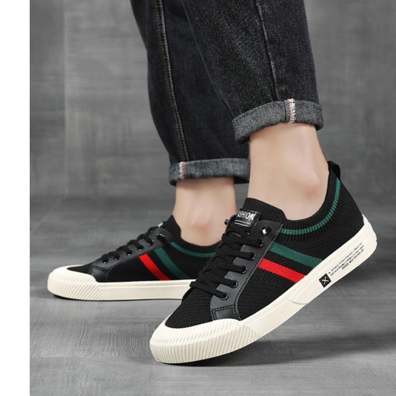 Herren-, Atmungsaktiv, Freizeitschuhe, Leichtgewicht, Gestreiftes Design, Runde Zehenpartie, Bequem, Sport- und Freizeitschuhe