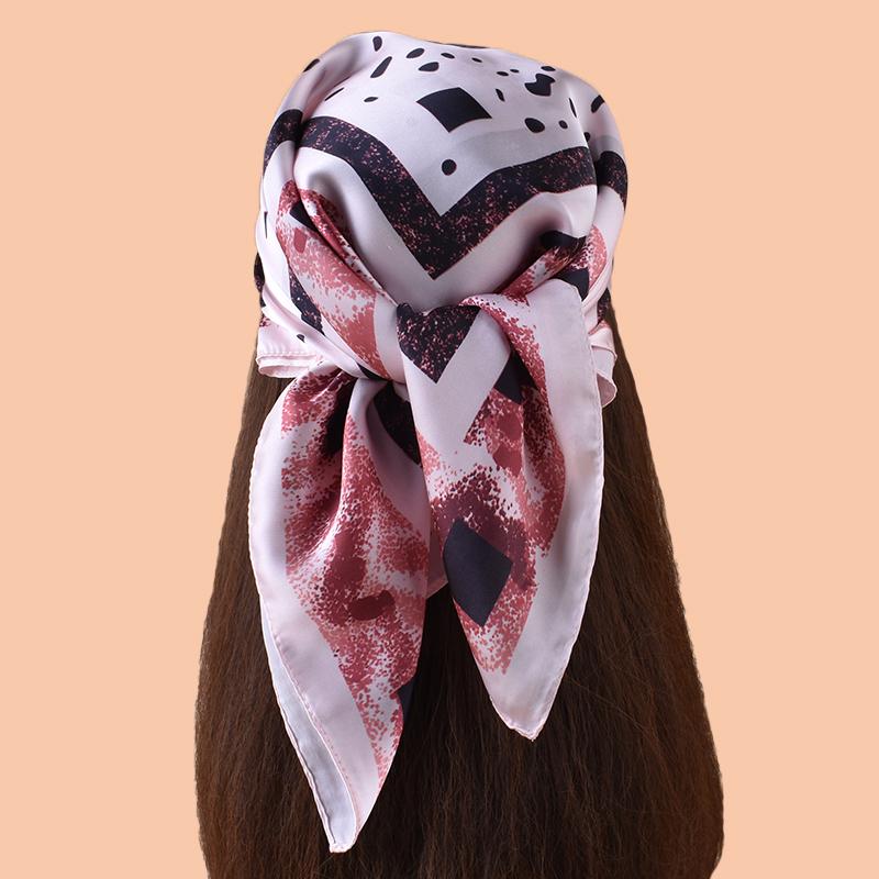 1PC Women's Spot Print Thin Satin Silk-Like Square Scarf Bohemian Casual Neck Wrap Lightweight Comfortable Spring Daily
