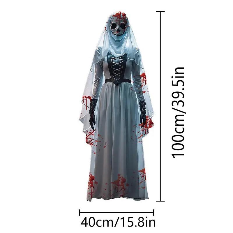 2D Halloween Horror Skull Bride Background Cloth Halloween Horror Atmosphere Haunted House Indoor And Outdoor Decoration Supplie