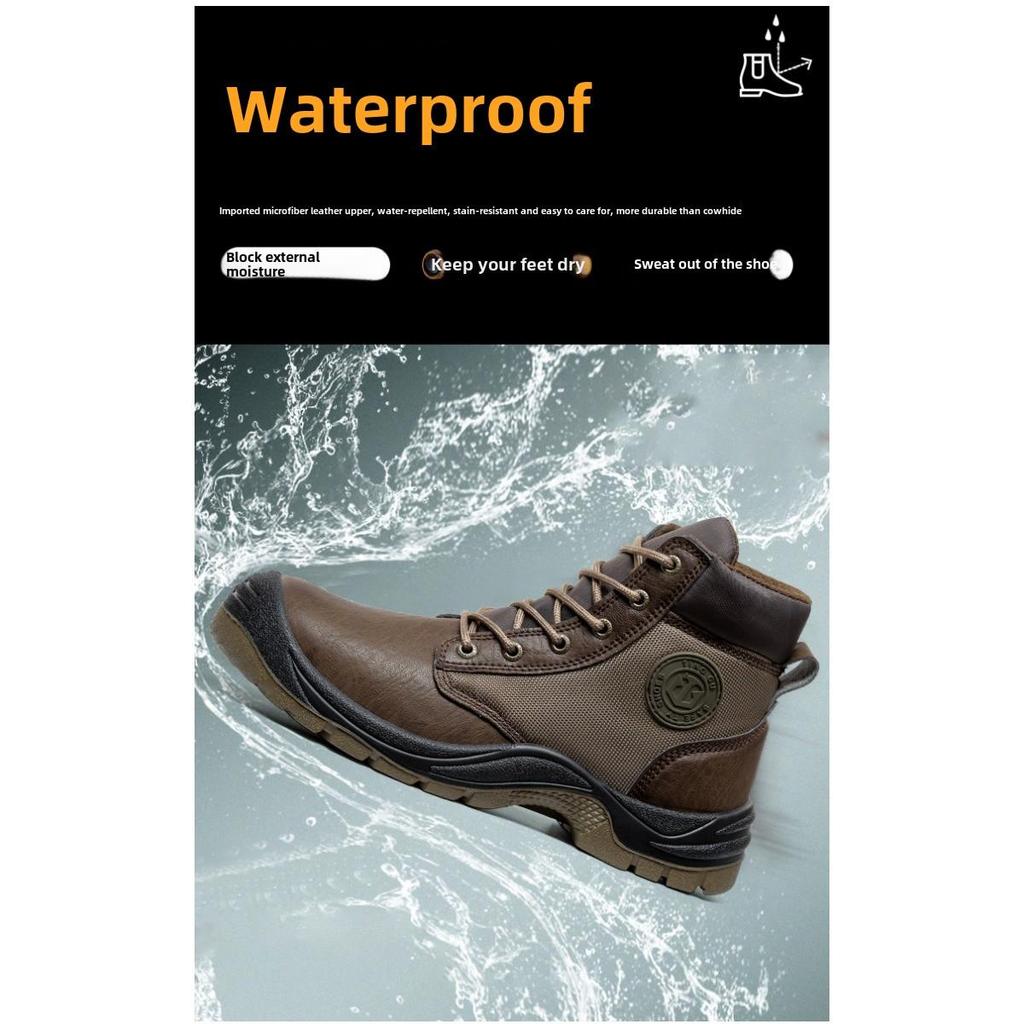 Scarpe Antistatiche da Lavoro per Uomo, Scarpe da Lavoro Antisfondamento Alte alla Caviglia e Antiperforazione, Scarpe di Protezione di Sicurezza Resistenti all'Usura
