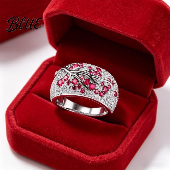 Zinc Alloy Women Ring Finger Plum Blossom Design Polished Finish