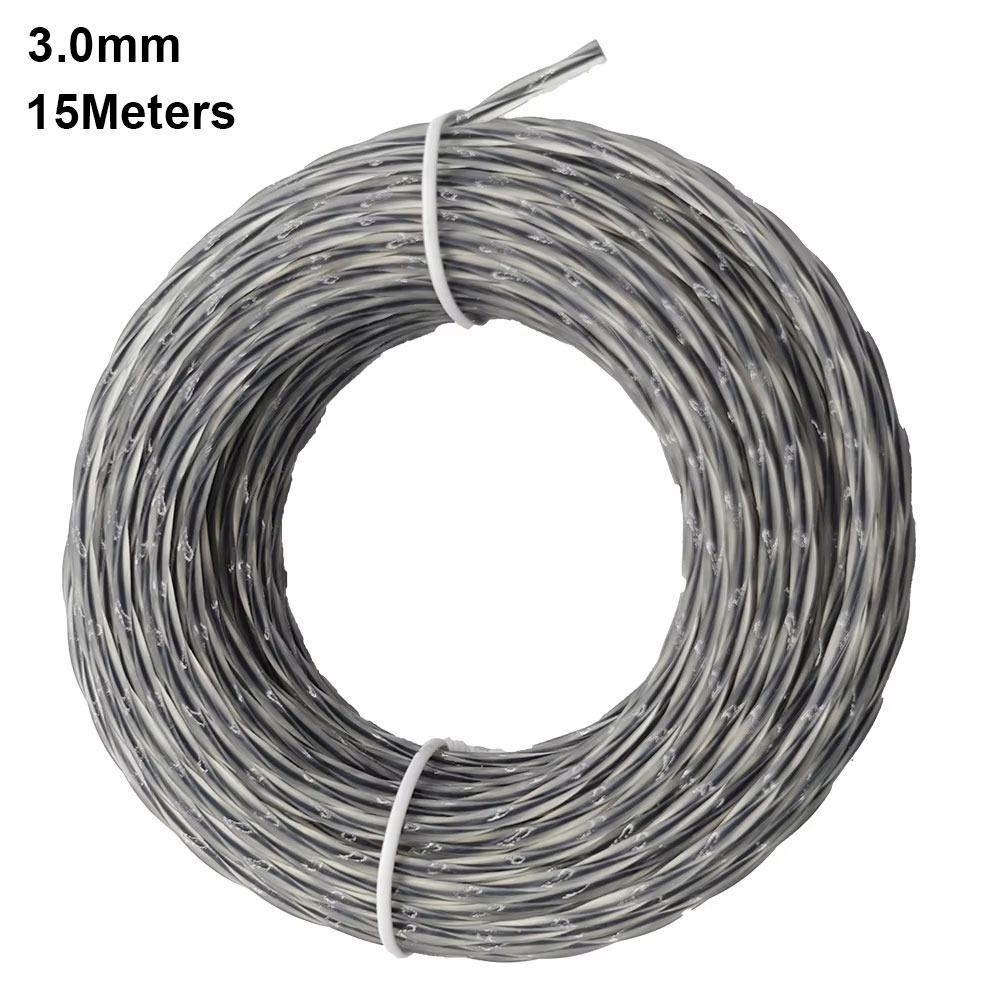 

1Roll Mowing Trimmer Wire Rope 3.0mm*15m Nylon Grass Trimmer Rope Trimmer Line Brush Cuter Strimmer