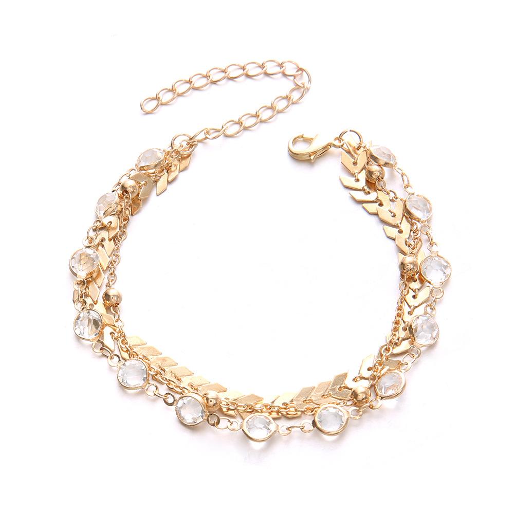 Popular New Products, Double Chain Anklet, Copper Sequins, Retro Anklet, Ethnic Style Jewelry.